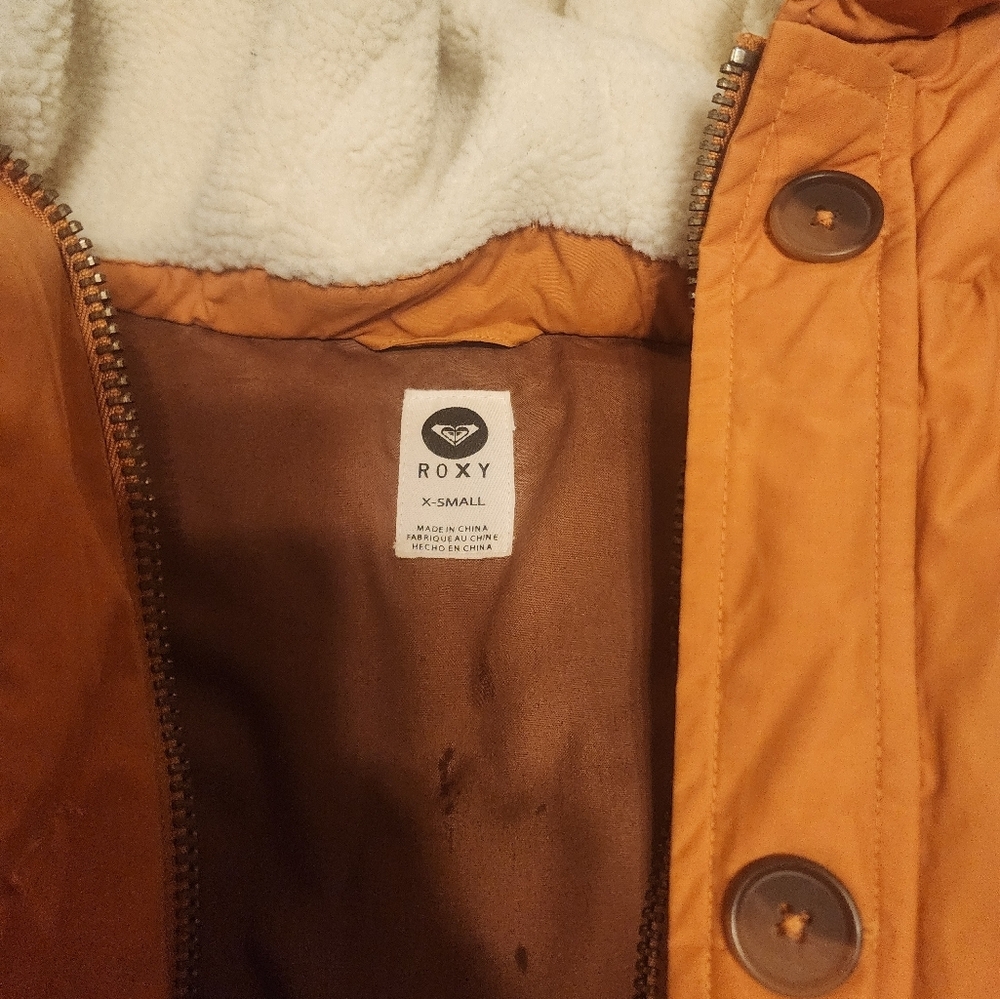Roxy- Ember color waterproof hooded jacket for Juniors size XS Xtra small - Picture 2 of 6